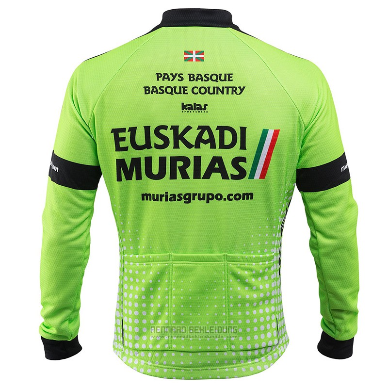 2018 Fahrradbekleidung Euskadi Murias Grun Trikot Langarm und Tragerhose